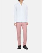 Chemise col officier en popeline blanche