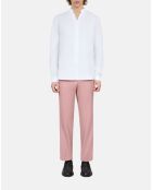 Chemise col officier en popeline blanche