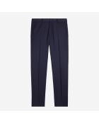 Pantalon de smoking en laine coupe ajustée bleu marine