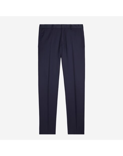 Pantalon de smoking en laine coupe ajustée bleu marine