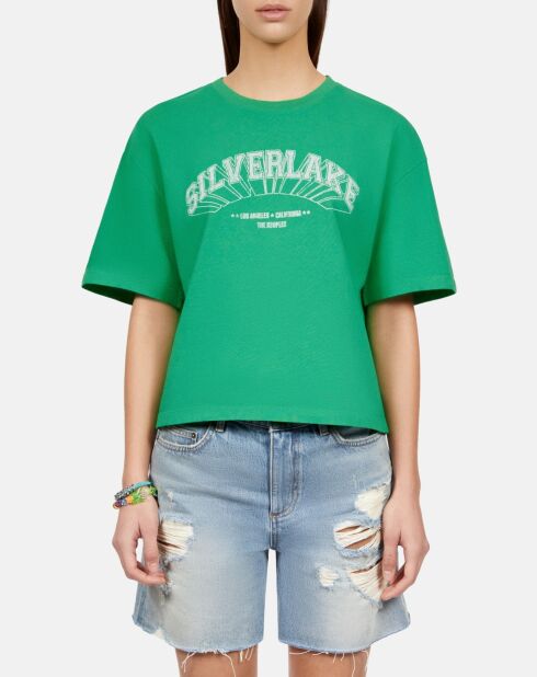 T-shirt avec sérigraphie vert clair