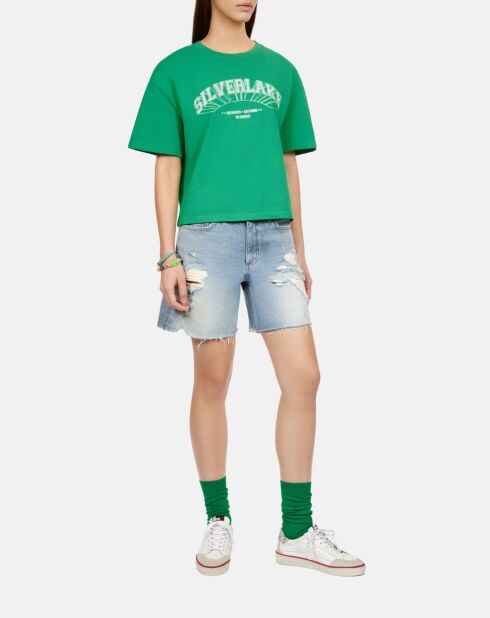 T-shirt avec sérigraphie vert clair
