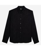 Chemise jacquard avec têtes de mort noire