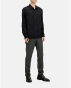 Chemise jacquard avec têtes de mort noire