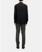 Chemise jacquard avec têtes de mort noire