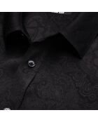Chemise jacquard avec têtes de mort noire