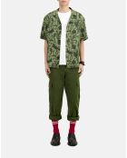 Chemise manches courtes fleurie kaki et noire