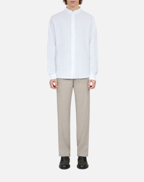 Chemise en coton et lin blanche