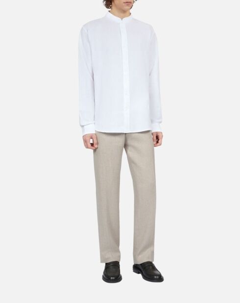 Chemise en coton et lin blanche