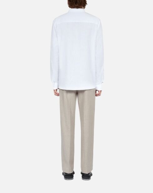 Chemise en coton et lin blanche