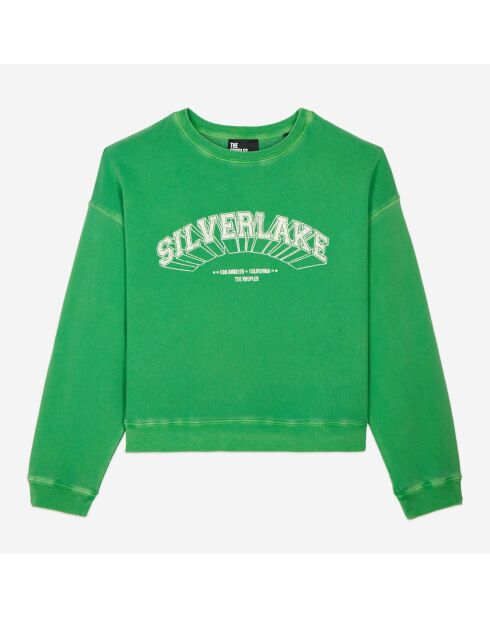 Sweatshirt avec sérigraphie vert