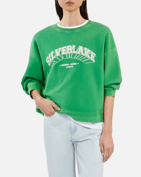 Sweatshirt avec sérigraphie vert