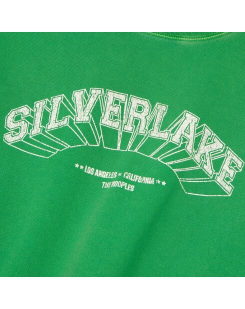 Sweatshirt avec sérigraphie vert
