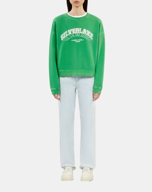 Sweatshirt avec sérigraphie vert