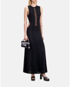Robe longue en maille ajourée noire