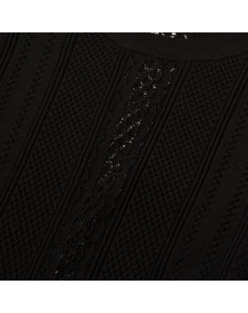 Robe longue en maille ajourée noire