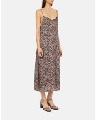 Robe nuisette longue fleurie multicolore