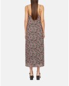 Robe nuisette longue fleurie multicolore