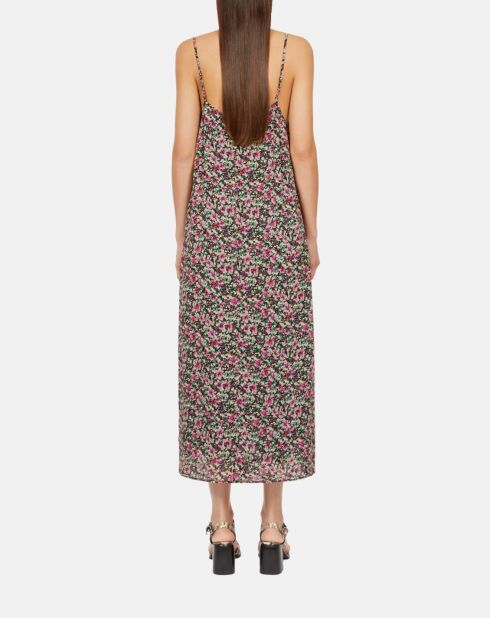 Robe nuisette longue fleurie multicolore