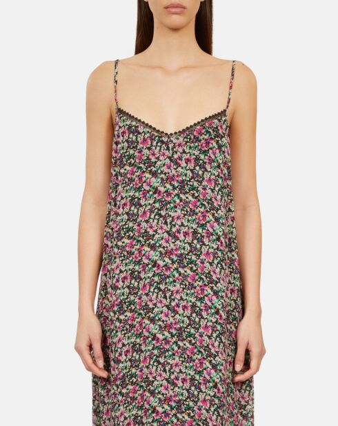 Robe nuisette longue fleurie multicolore