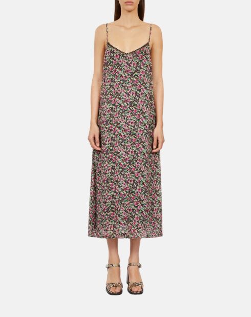 Robe nuisette longue fleurie multicolore