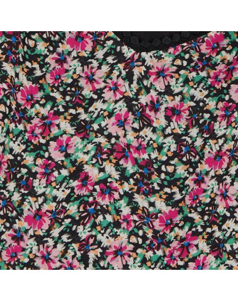 Robe nuisette longue fleurie multicolore