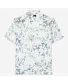 Chemise manches courtes avec palmiers blanche et kaki