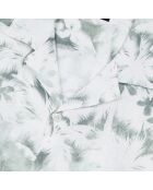 Chemise manches courtes avec palmiers blanche et kaki
