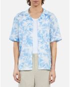Chemise manches courtes avec palmiers bleu