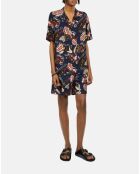 Chemise manches courtes imprimée bleu marine