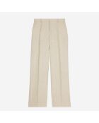 Pantalon tailleur en lin beige