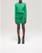 Robe courte imprimée zigzag verte