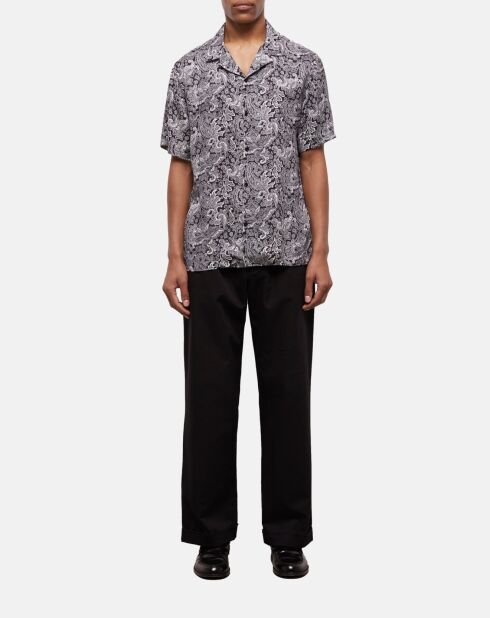 Chemise imprimée noire et blanche