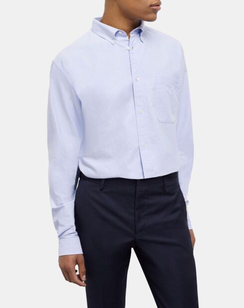 Chemise en coton bleu clair