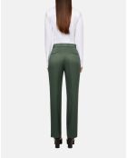 Pantalon tailleur en soie Kaki