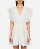 Robe courte  en broderie anglaise blanche