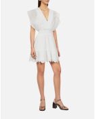 Robe courte  en broderie anglaise blanche