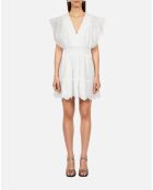 Robe courte  en broderie anglaise blanche