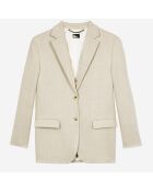 Veste tailleur en lin beige