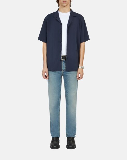 Chemise manches courtes bleu marine