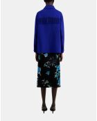 Blouson en Laine mélangée type surchemise bleu