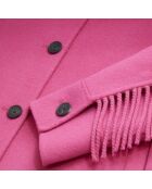 Veste en Laine mélangée type surchemise avec franges rose