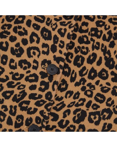 Blouson type surchemise en Laine mélangée léopard