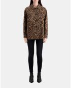 Blouson type surchemise en Laine mélangée léopard