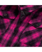 Surchemise style blouson à carreaux roses