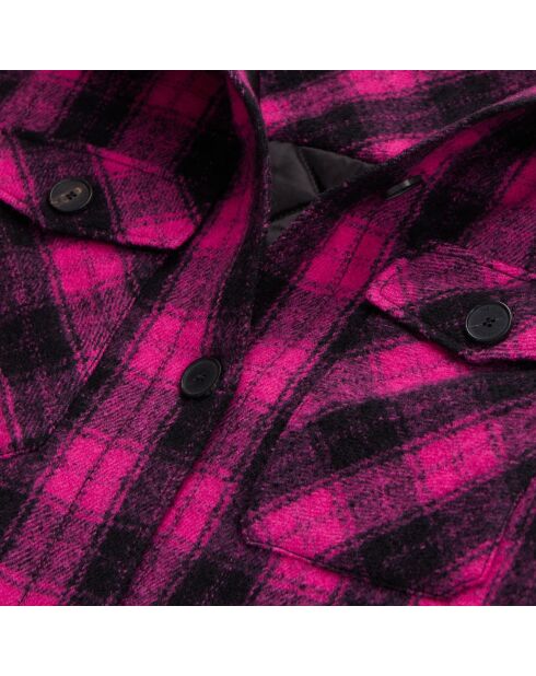 Surchemise style blouson à carreaux roses