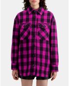 Surchemise style blouson à carreaux roses
