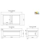 Table basse rectangulaire Acacia Moon Naturel - 130x70x40 cm