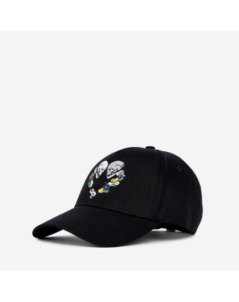 Black Skull pet met geborduurde hartjes