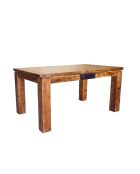 Table rectangulaire en bois sculpté bicolore 200/280 Acacia Maya Naturel - 200x100x78 cm